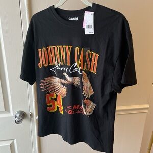 Ash Black Johnny Cash Graphic Tee